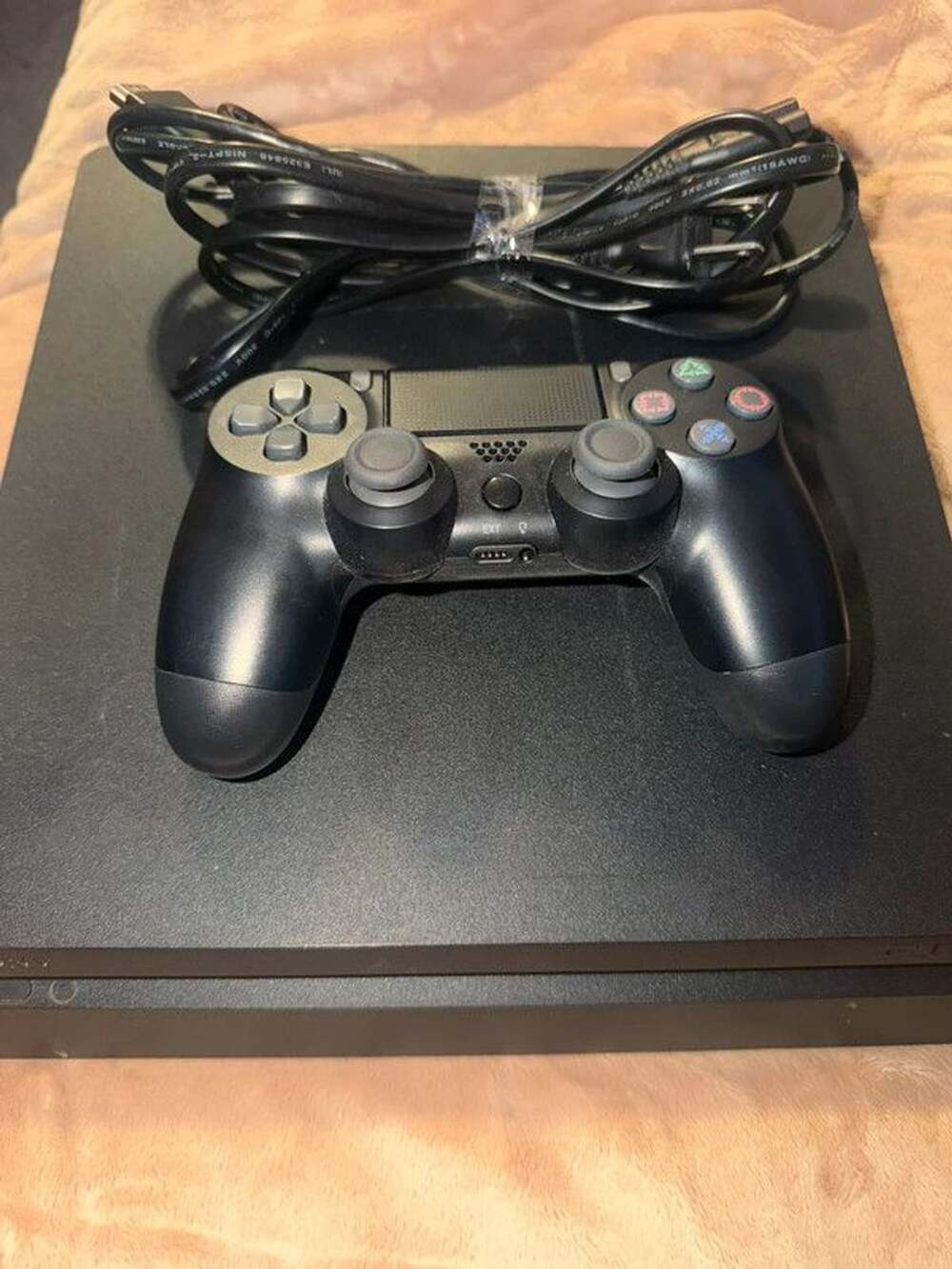 Sony PlayStation 4 Slim 1TB w/ Power & HDMI cables + Model BGP-2019 Wired Contro